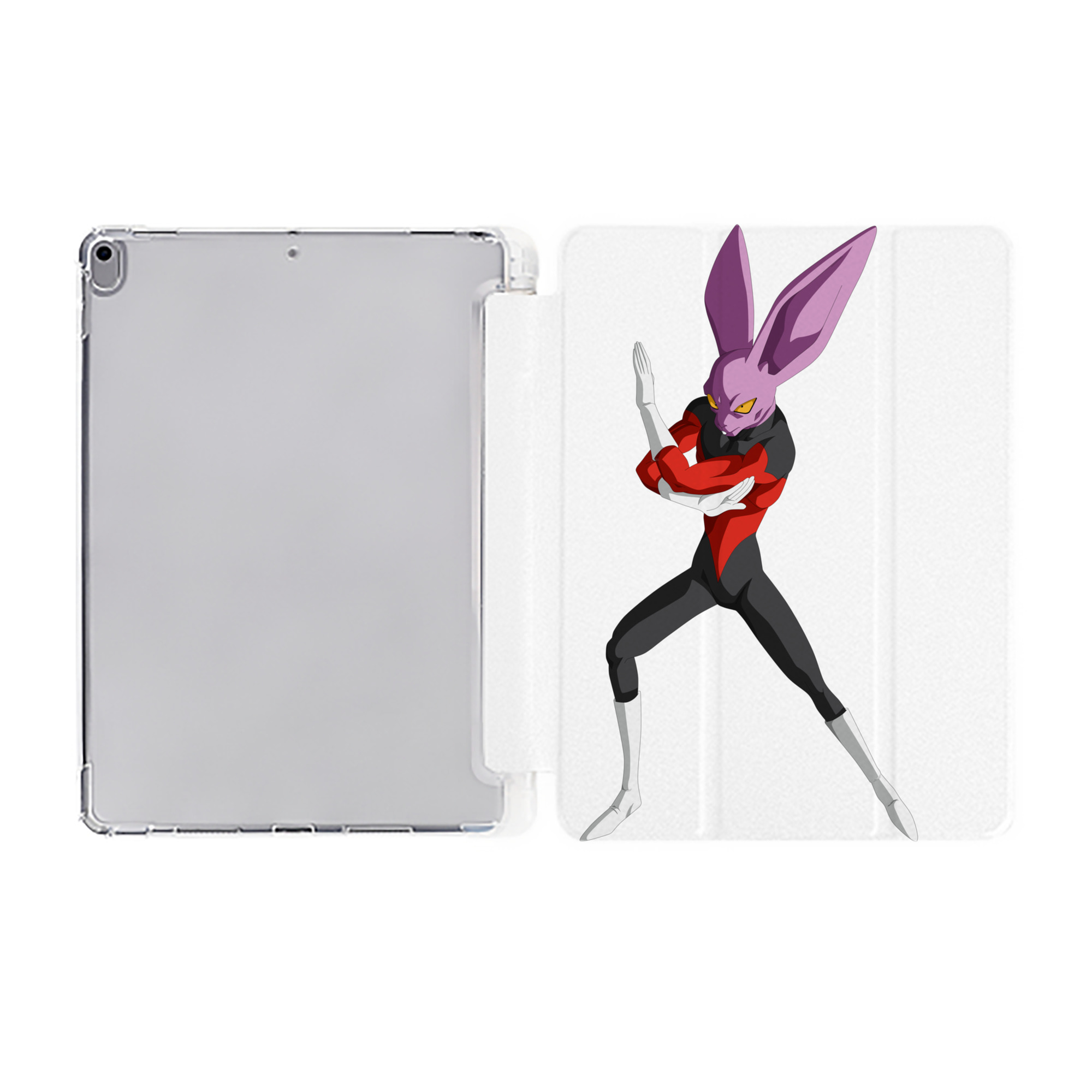 （画像用） ドラゴンボール ビルス 破壊神ビルス DRAGON BALL Beerus Birusu IPad ケース ペン収納付き 三つ折りスタンド PUレザー×シリコン 対応機種9.5/10.5/10.9インチ